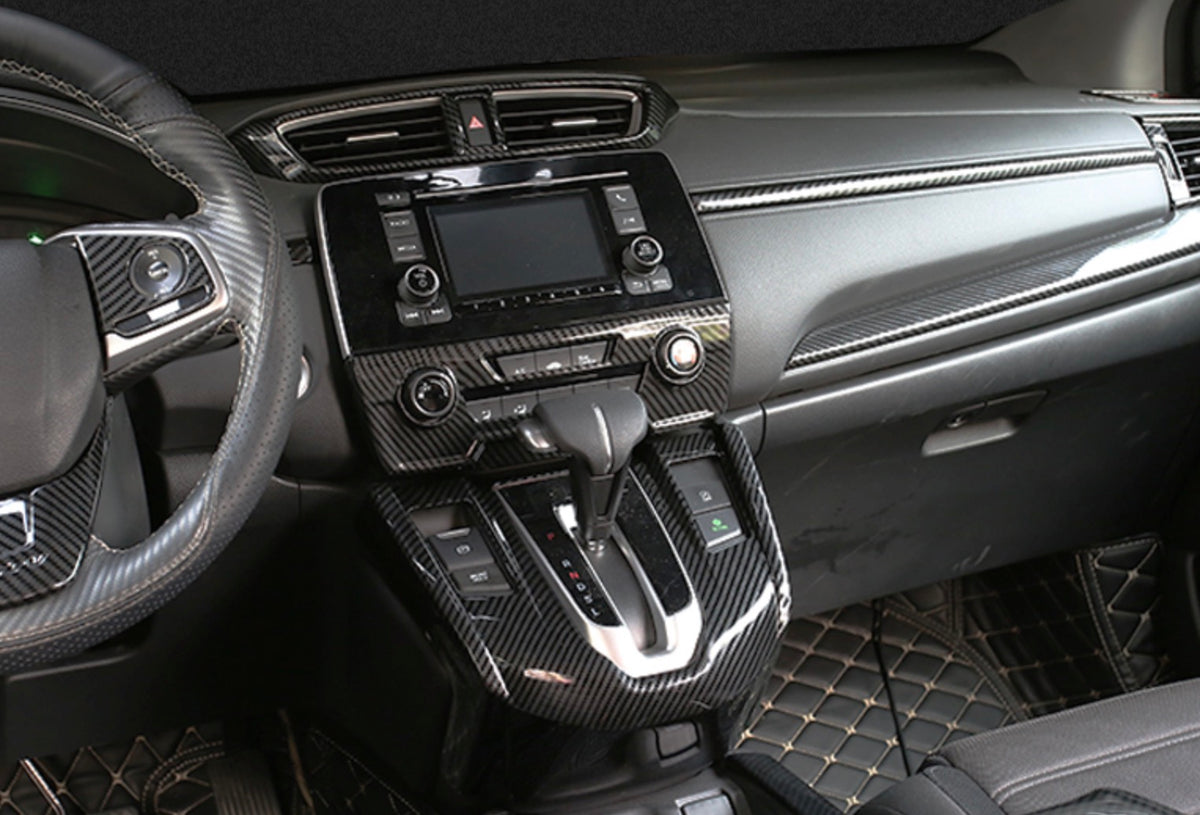 For 17-22 Honda CRV CR-V Carbon Fiber Console Gear Shift Panel Cover