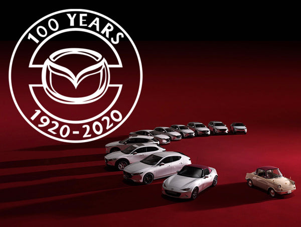 Mazda 100th Anniversary Commemorative Sticker Center Cap and Badge