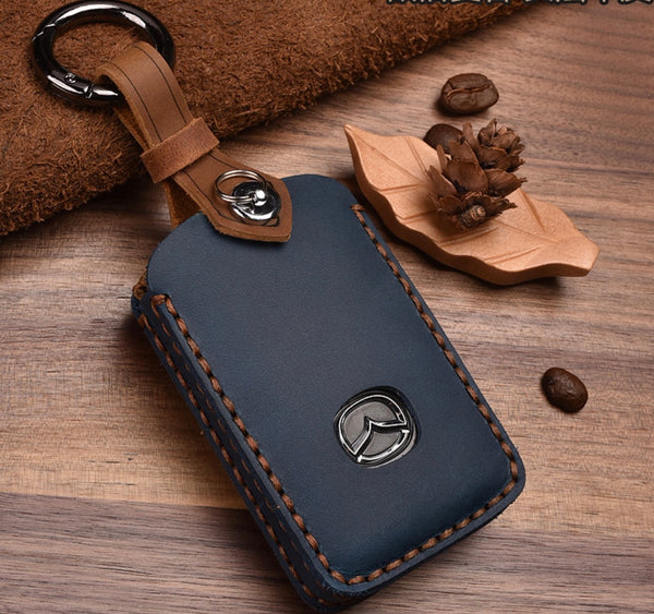 Classic Leather Key Pouch Car Key Holder Key Chain Protective Car Key Case