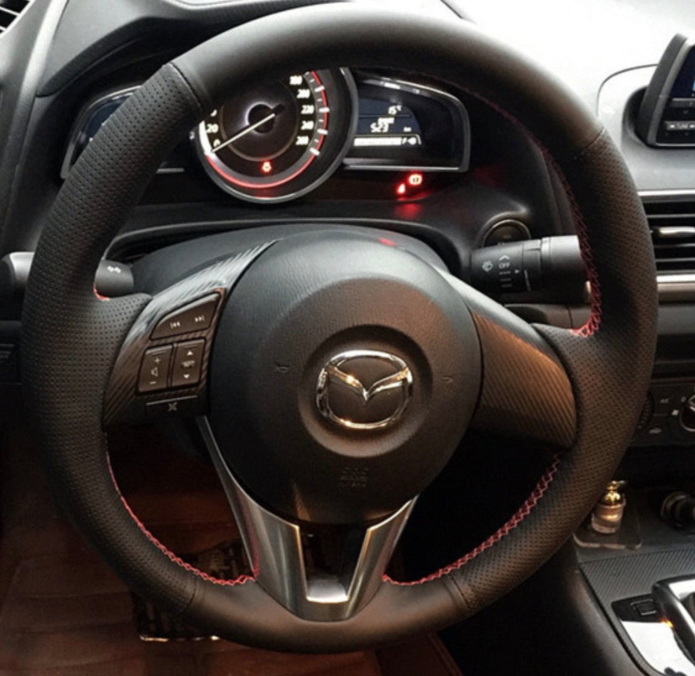 Mazda Skyactiv DIY Leather Suede Steering Wheel Wrap MIKSTOREPH LLC