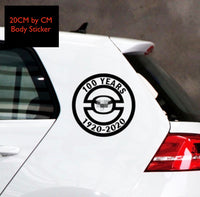 Mazda 100th Anniversary Commemorative Sticker Center Cap and Badge