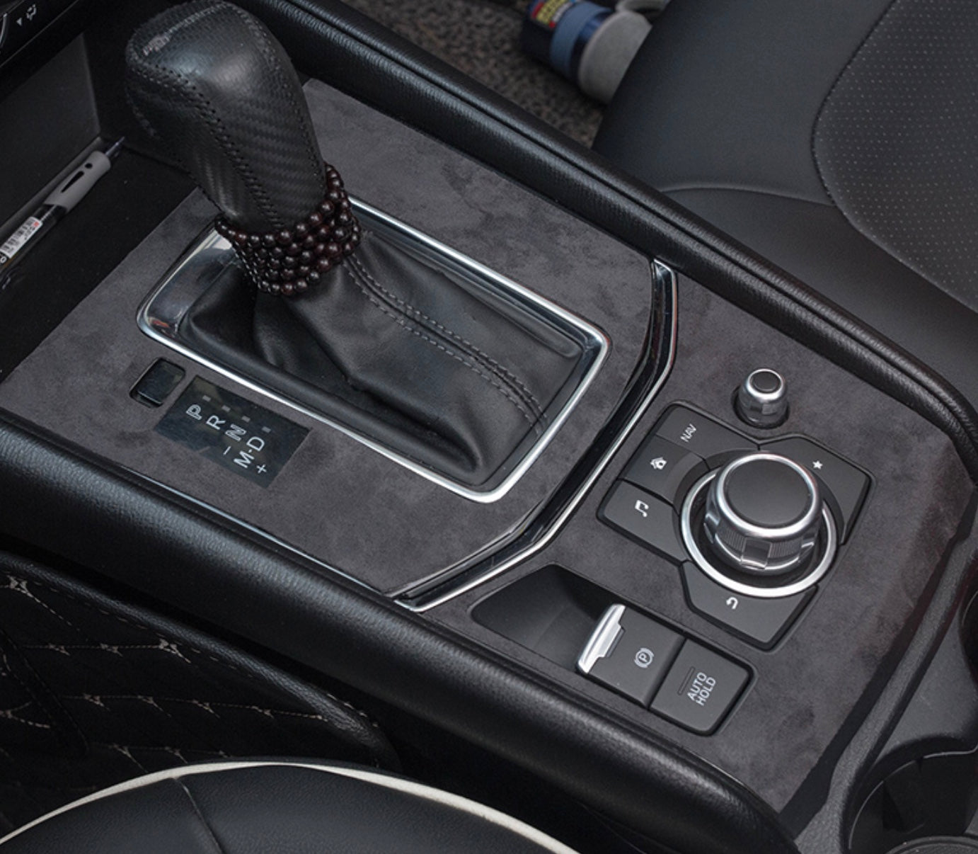 Mazda Transmission Panel and Shift Knob Suede Cover MIKSTOREPH LLC