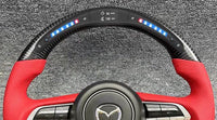 Mazda 3 20-23 CX30 MX30 Carbon Fiber Black Leather Steering Wheel